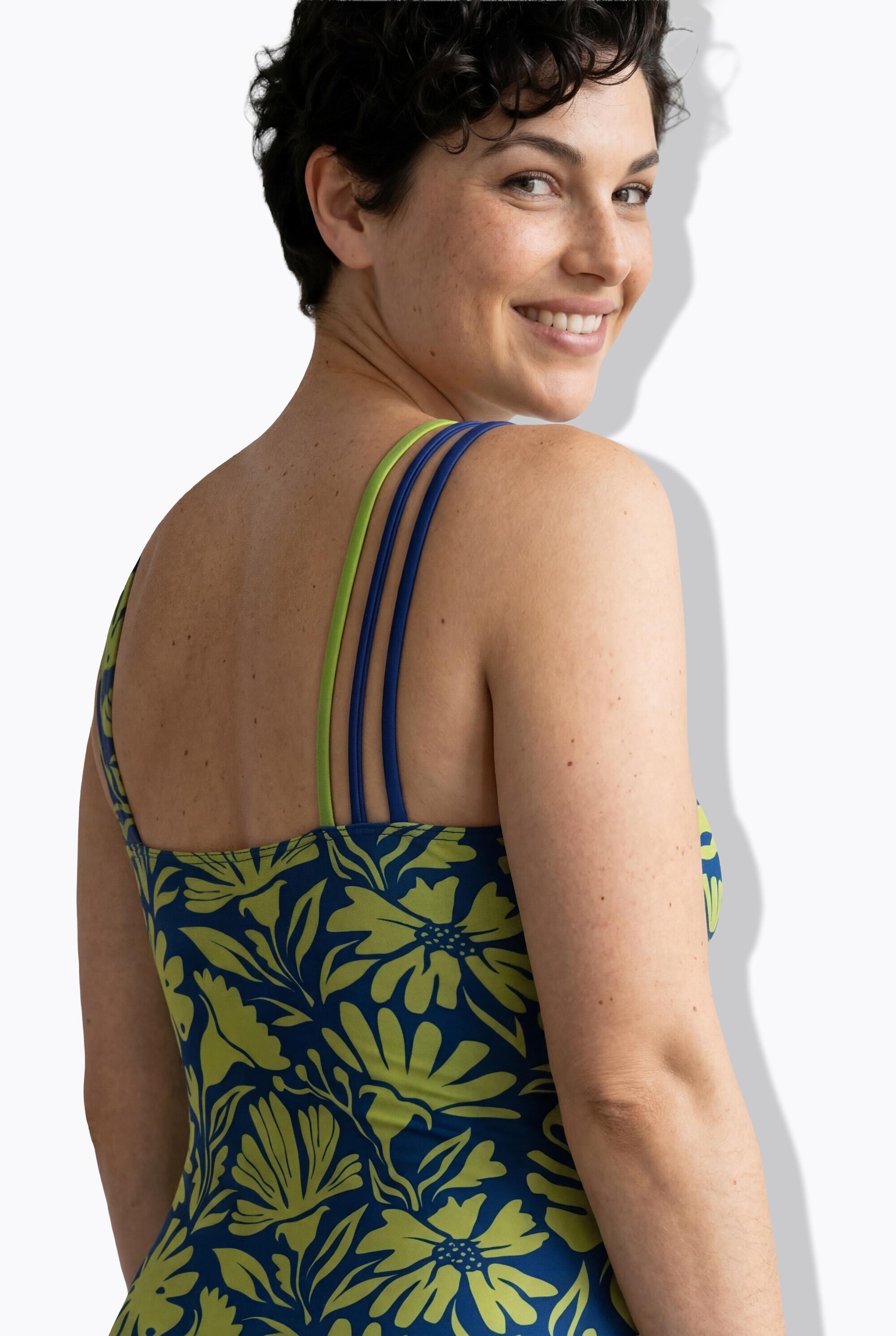 Femme Maillot de bain à fleurs avec bonnets souples et décolleté rond 4/7