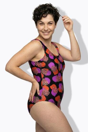 Femme Maillot de bain à motif léopard sans coques souples encolure ronde