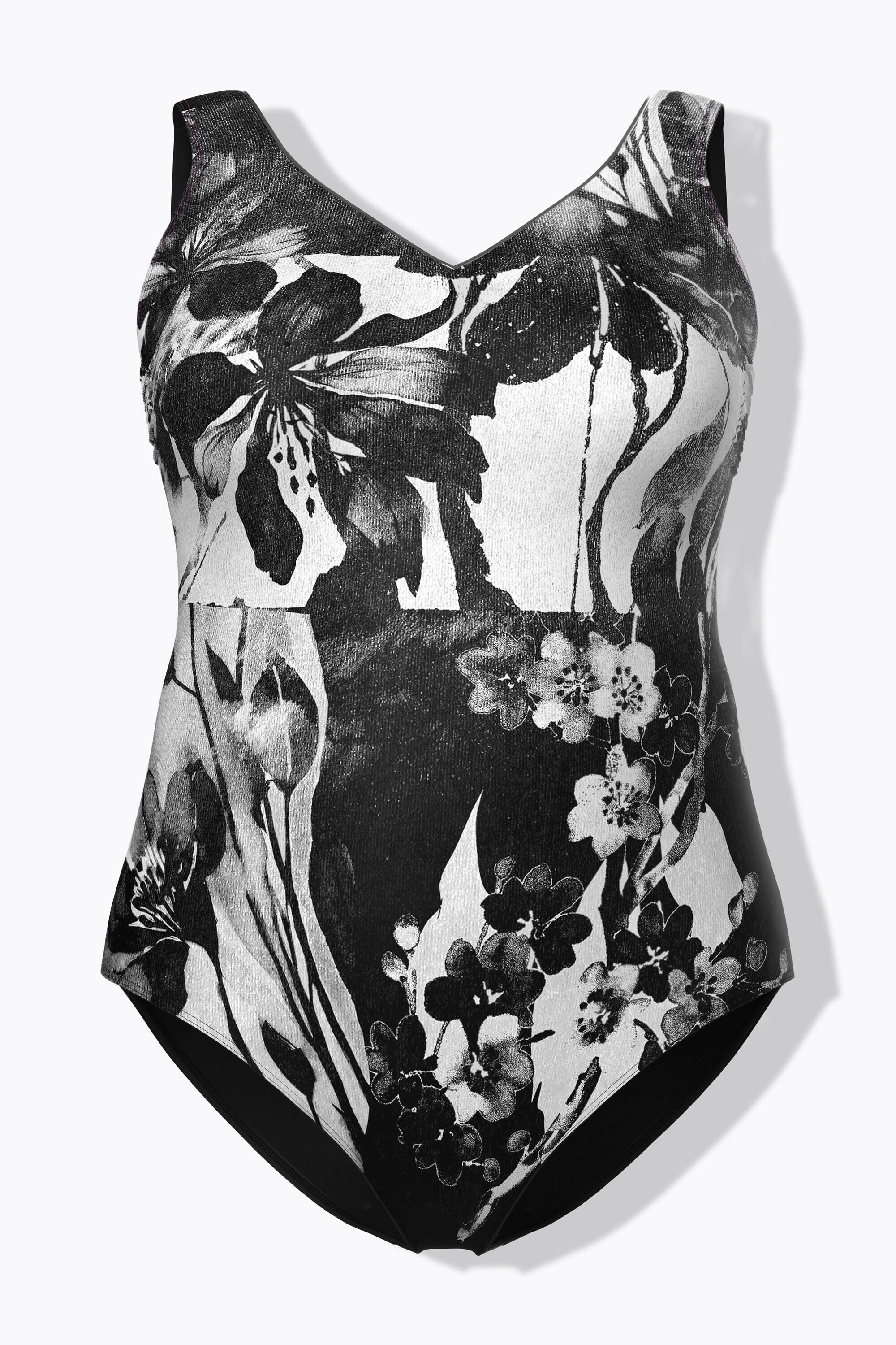 Femme Maillot de bain sans bonnets souples liseré scintillant et décolleté en V 6/7
