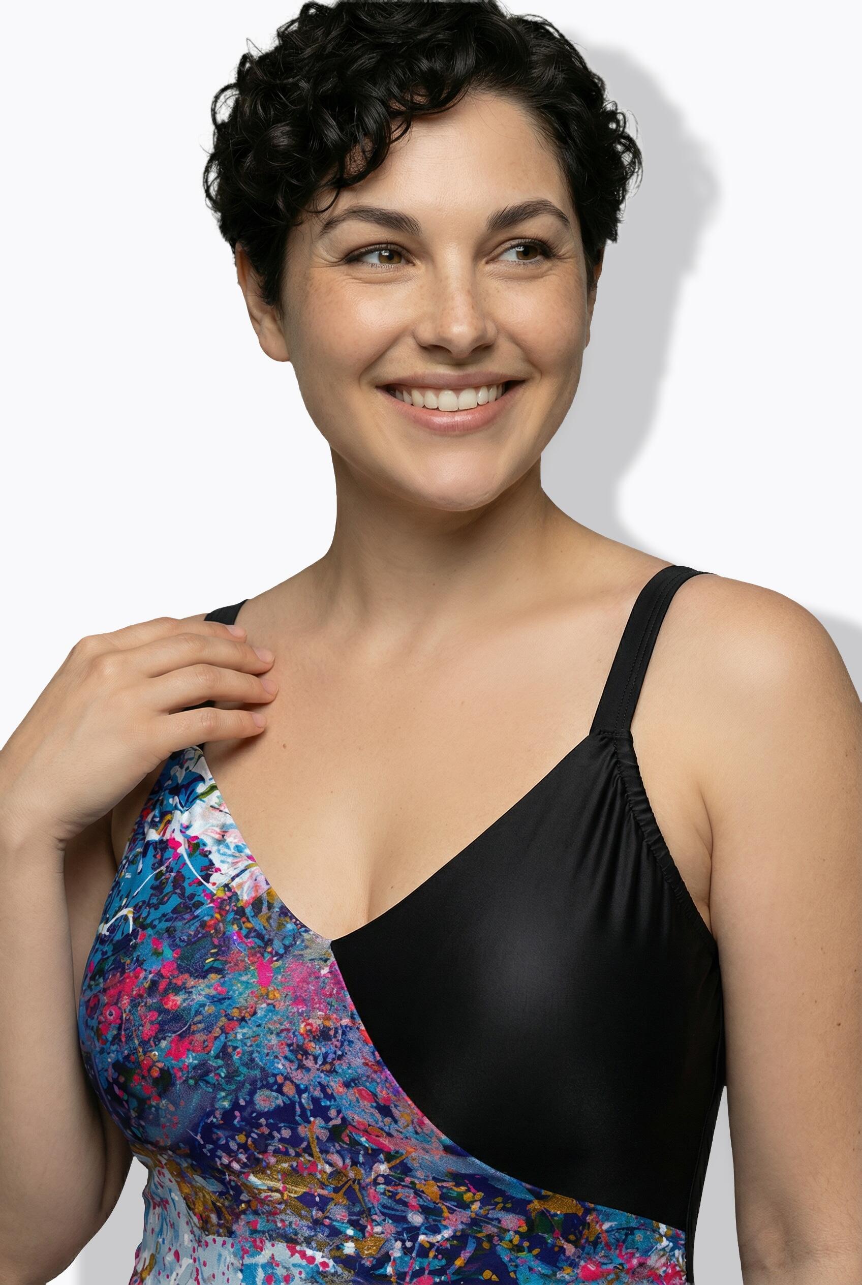 Femme Maillot de bain style cache-cœur bonnets souples bretelles réglables 3/7