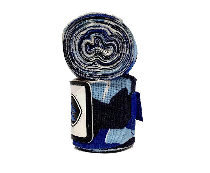 Morgan Camo Elastic Boxing Hand Wraps 180Inch - 4M Long (Pair)[Blue Camo]