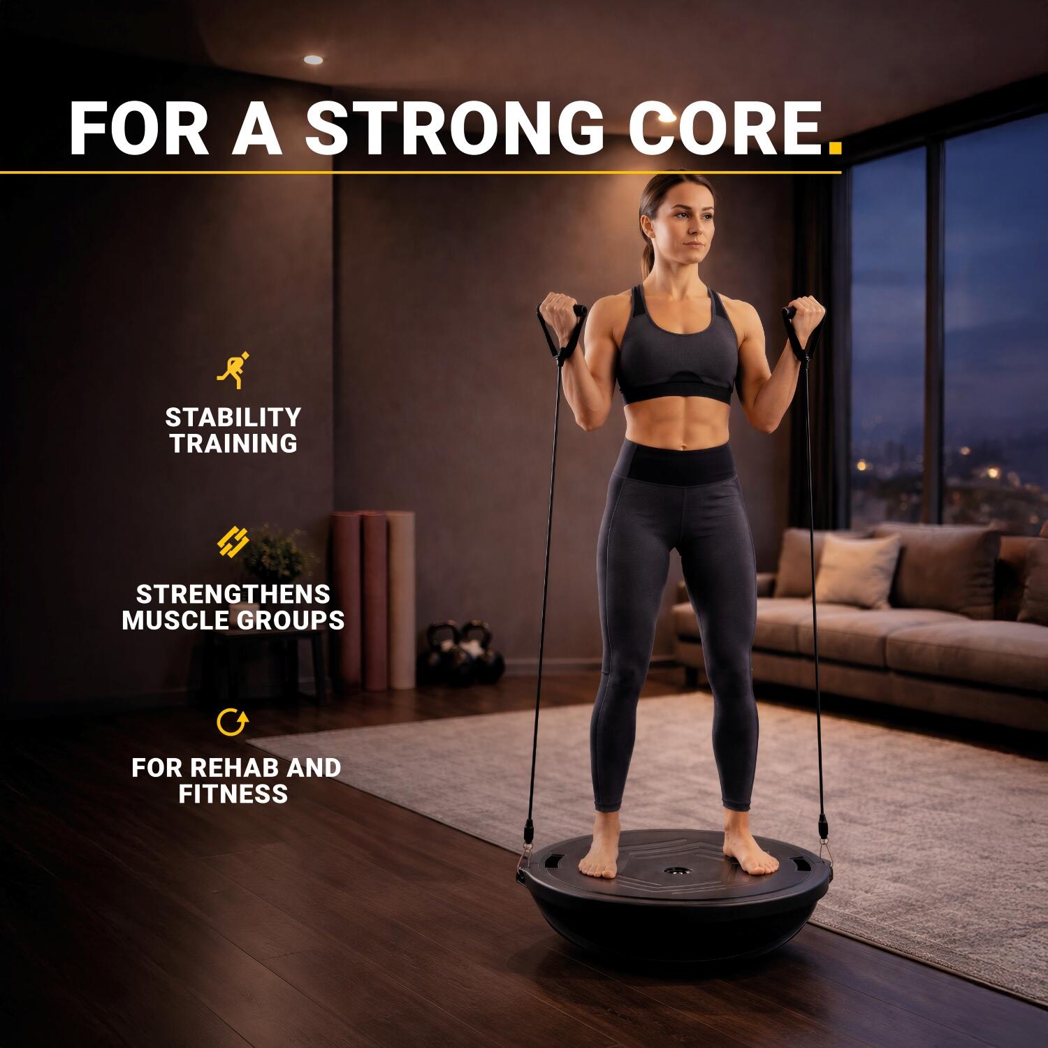 Bilanciatore Pro - 63 cm - con Elastici Fitness e Pompa Gonfiabile 3/7