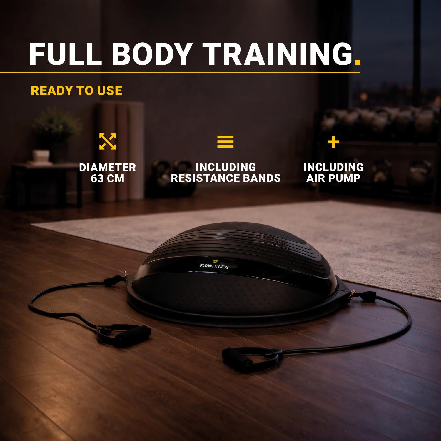 Bilanciatore Pro - 63 cm - con Elastici Fitness e Pompa Gonfiabile 2/7