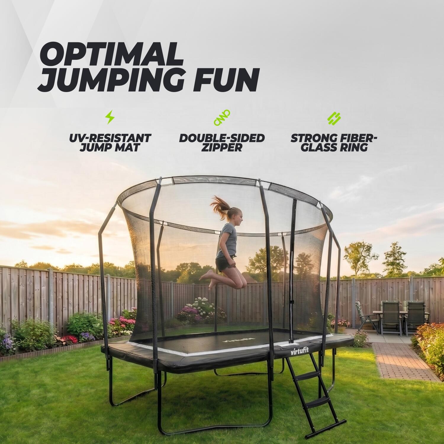 Trampoline Premium avec Filet de Sécurité - Rectangulaire - 183 x 274 5/8