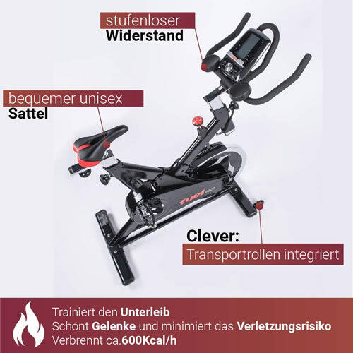 Indoor Cycle IF300 – Kettenantrieb/ 18kg Schwungrad/ realistisches Fahrgefühl 4/7