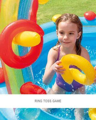 Rainbow Ring Inflatable Play Center with Slide -  4