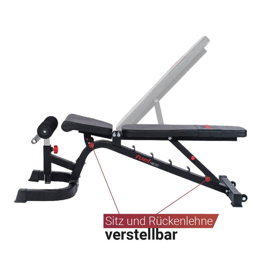 Fuel Fitness Hantelbank HB200 - Flachbank & Schrägbank bis 272kg belastbar 6/6
