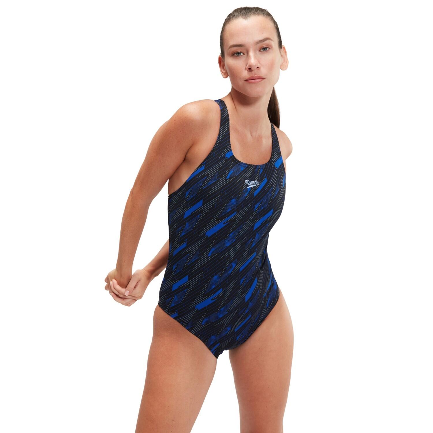 Maillot de Bain Speedo Femme Boom Allover Medalist Bleu / Noir 3/7