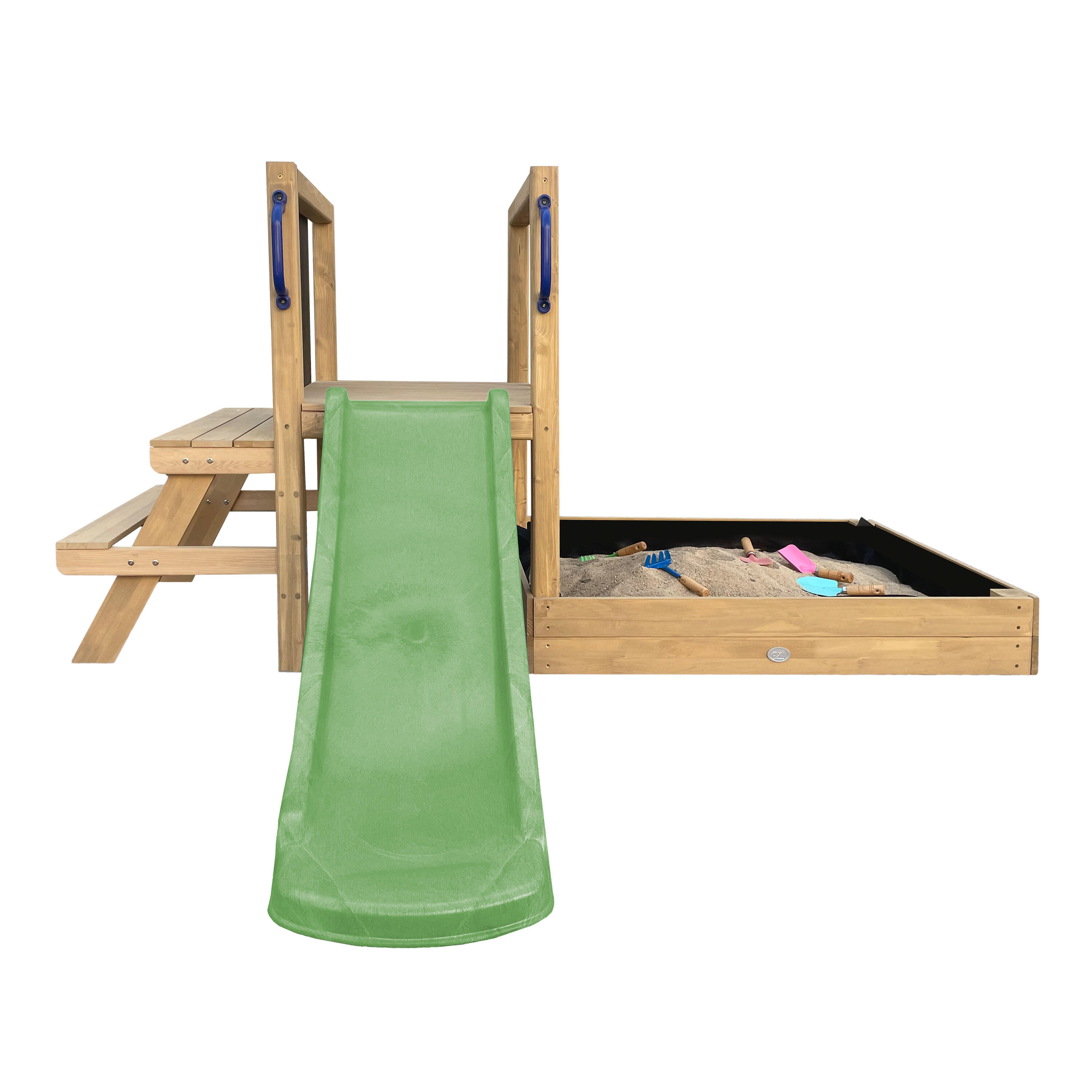 Aire de jeux mini, toboggan, bac à sable, dinette, Leah, Vert 7/7