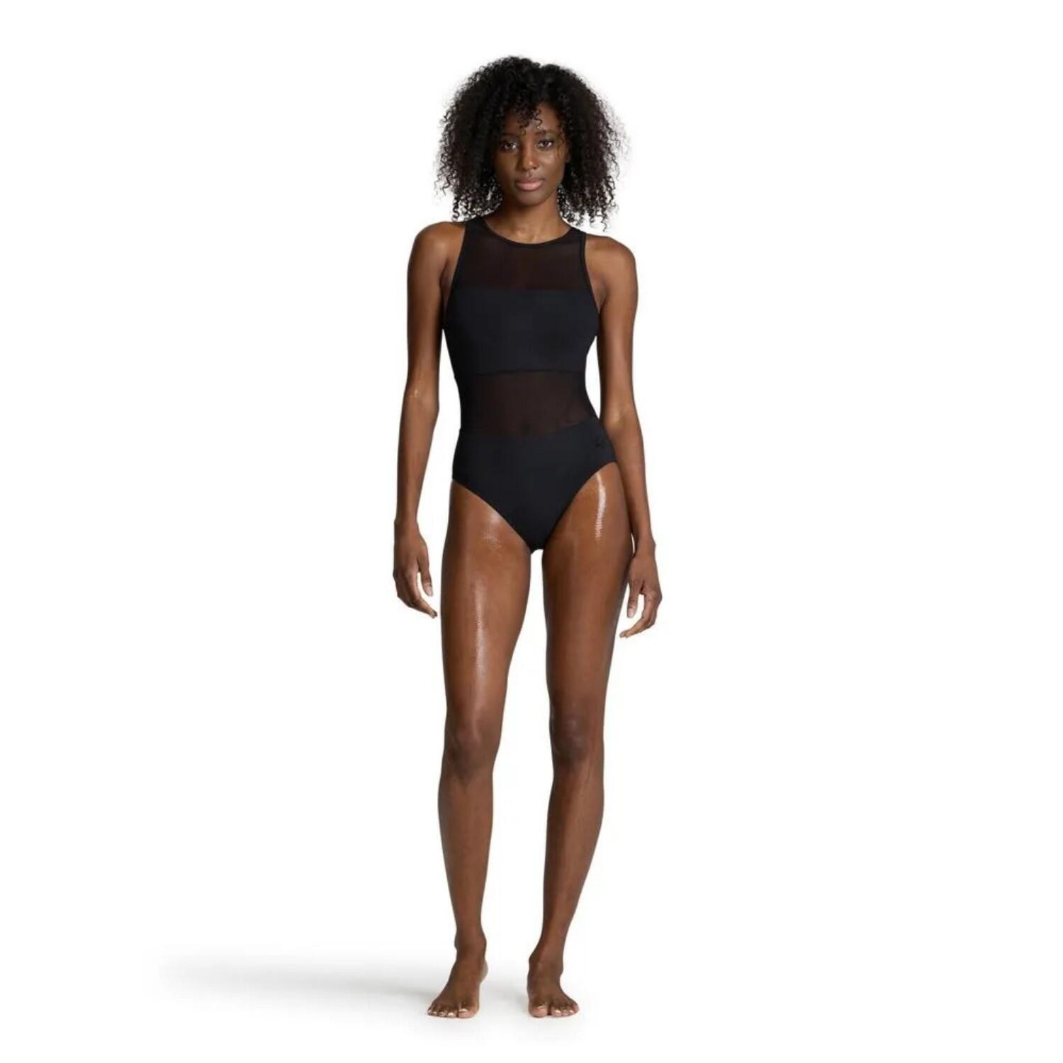Arena Mesh Panels Swimsuit Vent Black Preto da Decathlon