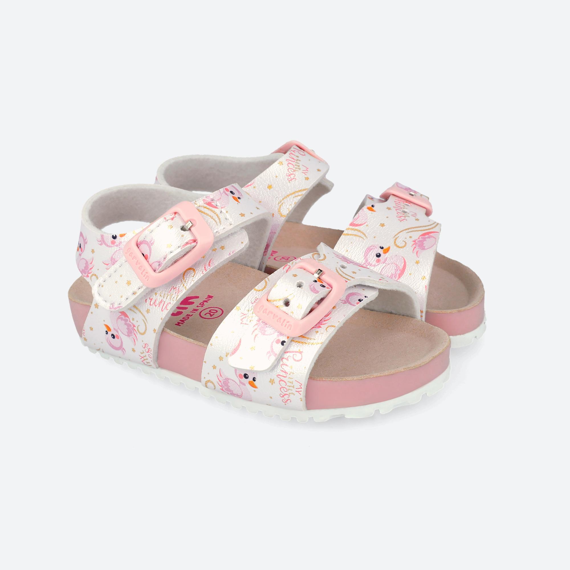 Sandalias Bio Niña Garvalín 262461B Blancas Cierre Adherente 2/6