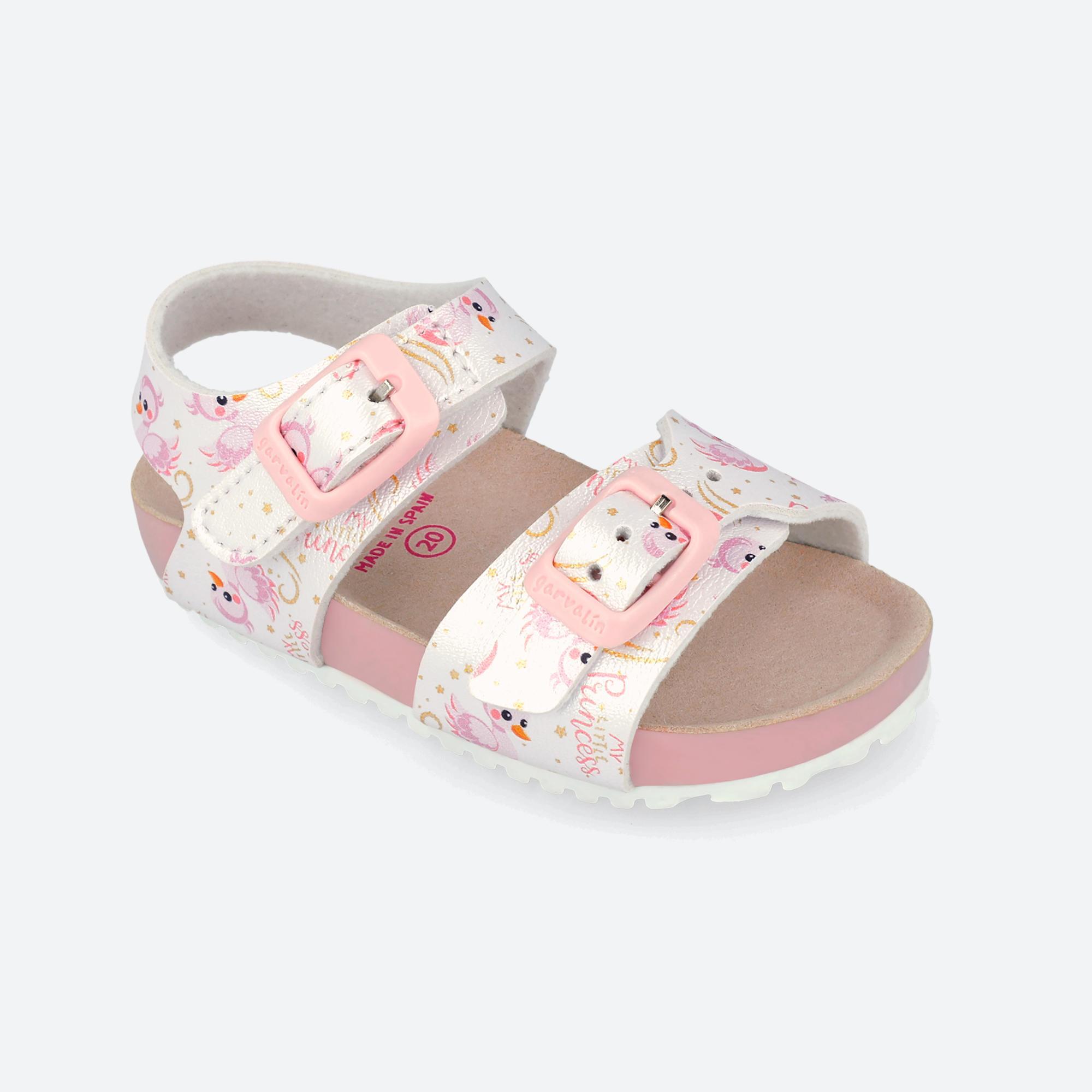 Sandalias Bio Niña Garvalín 262461B Blancas Cierre Adherente 4/6