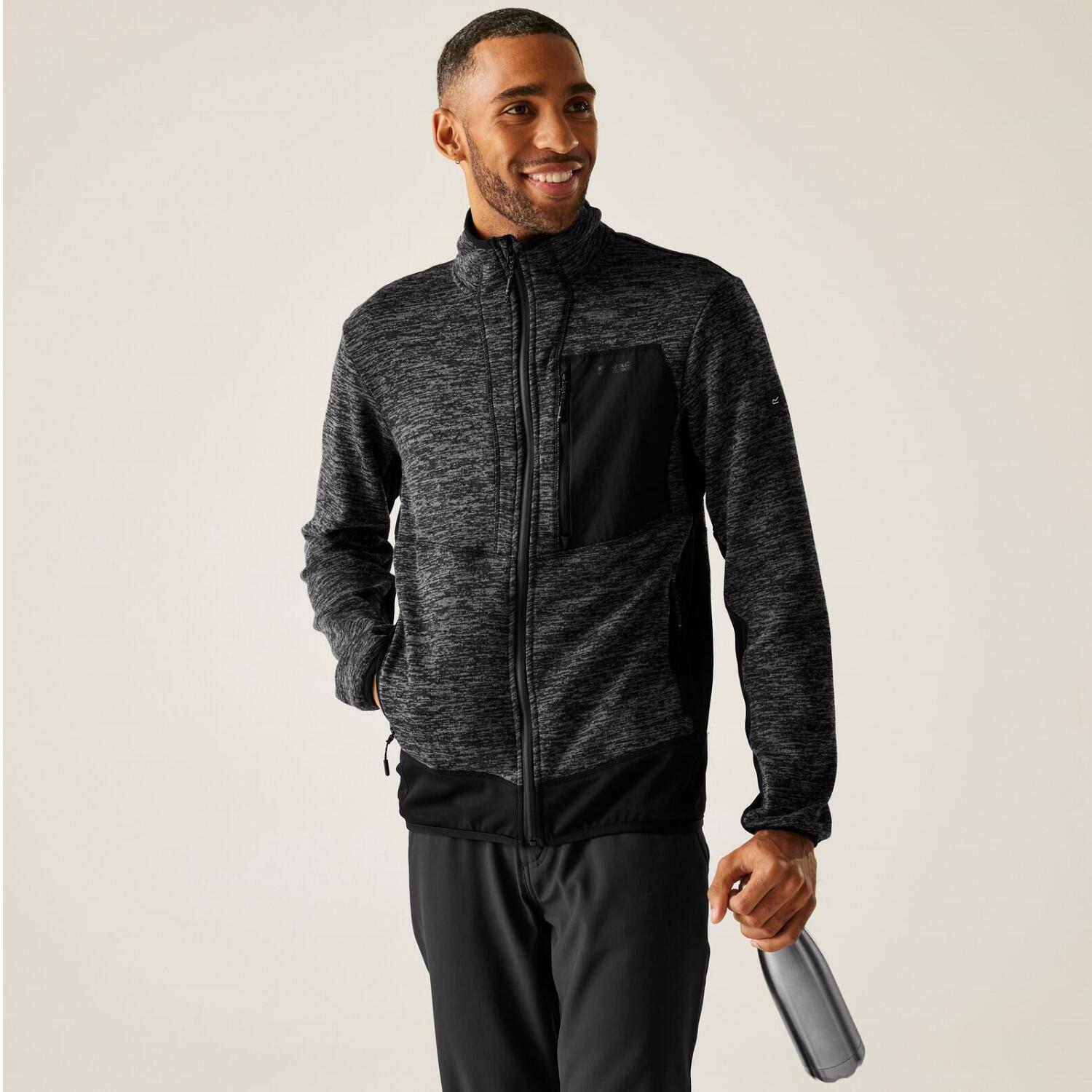Felpa isolante da uomo Baslinn in stretch con zip completa 3/7