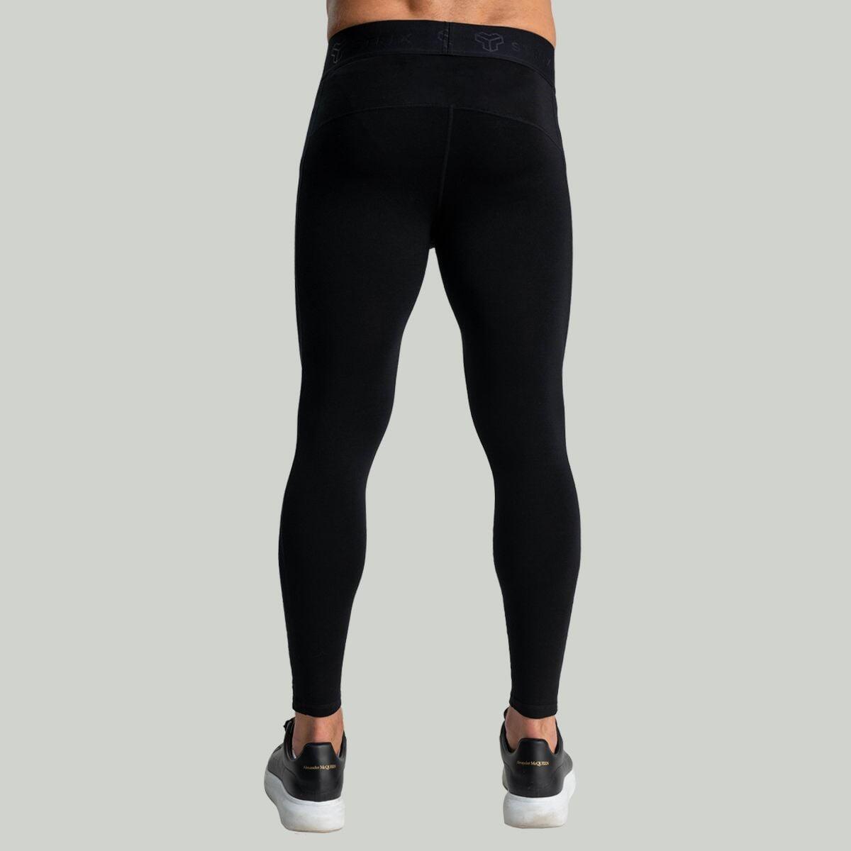 Uomo sci leggings termica neri MERINO I 3/4