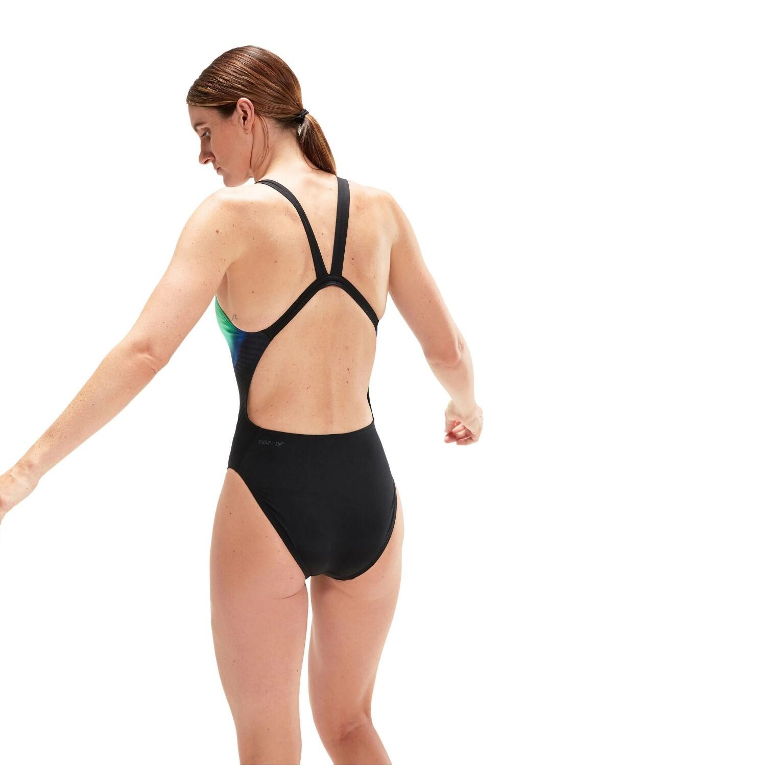 Speedo Eco+ Placem Dig Leaderb 1 Piece Swimsuit Blue Black 2/7