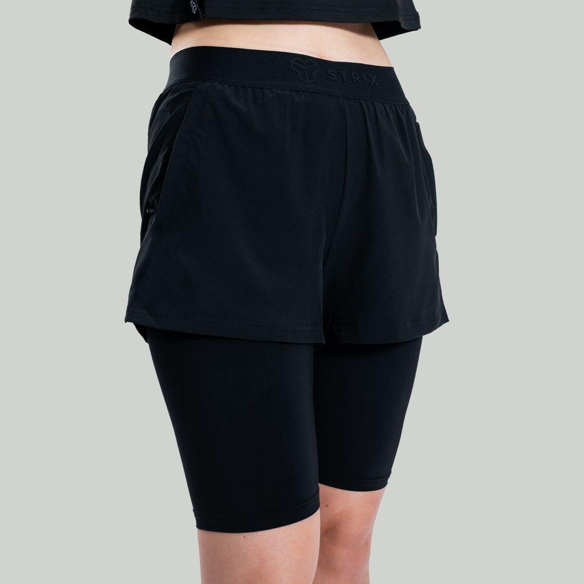 Donna fitness pantaloncini 2in1 Black ULTRA 2/6