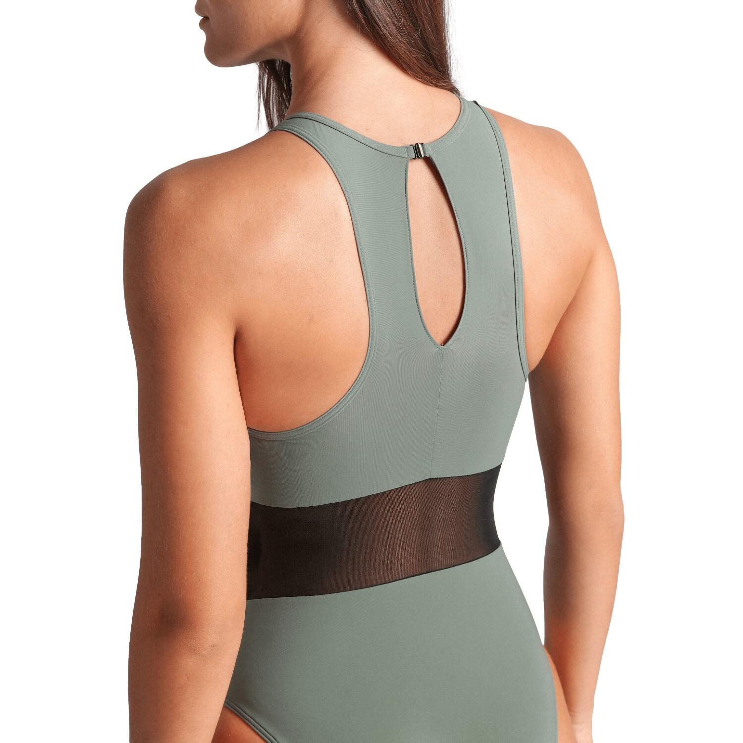 Arena Mesh Panels Vent Back Swimsuit Green 4/7