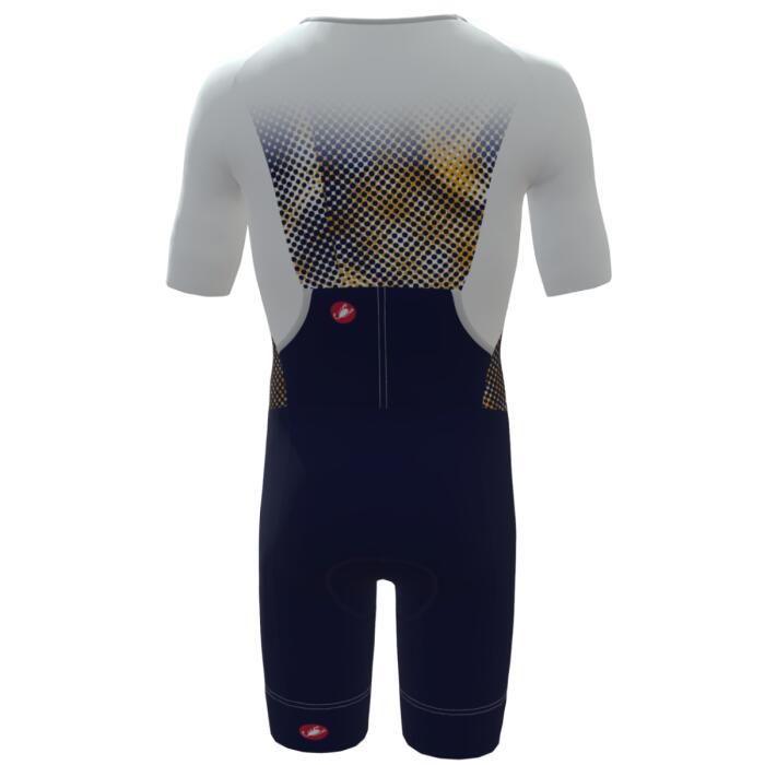 Men’s Triathlon Trisuit Castelli Core TRI Short Sleeve White/Navy 3/5