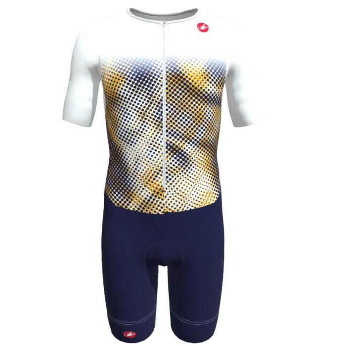 Men’s Triathlon Trisuit Castelli Core TRI Short Sleeve White/Navy 2/5