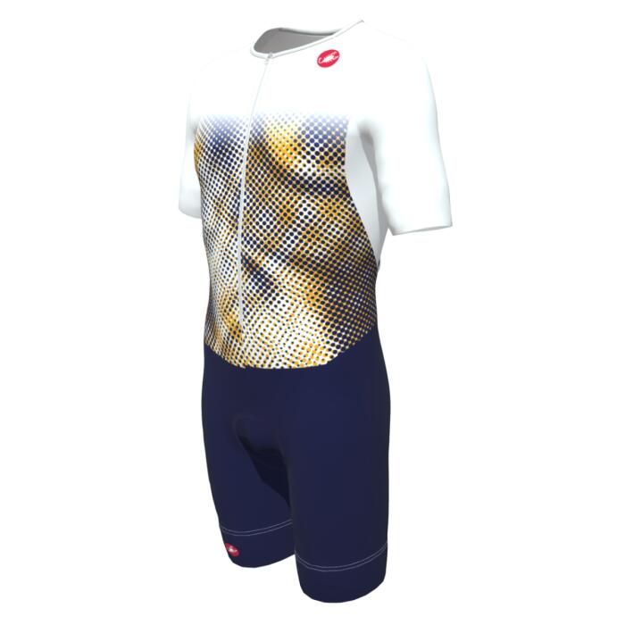 Men’s Triathlon Trisuit Castelli Core TRI Short Sleeve White/Navy 4/5