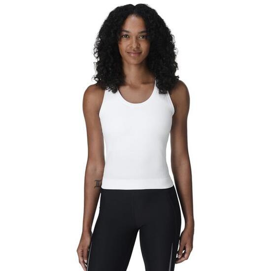 Sweaty Betty Athlete Crop Seamless Workout Tank Top T-shirt WIT L