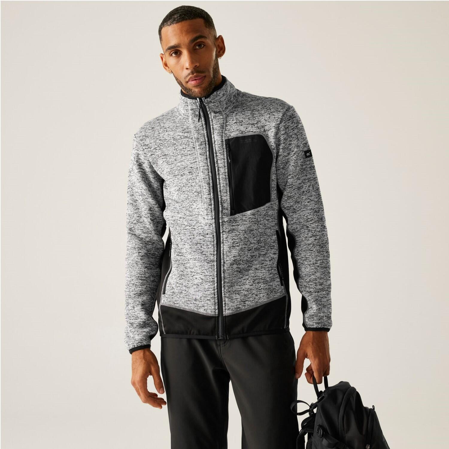 Felpa isolante da uomo Baslinn in stretch con zip completa 3/7