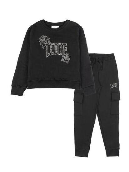 Leone 1947 Nature Mädchen Winter-Trainingsanzug mit Rundhalsausschnitt Cargohose