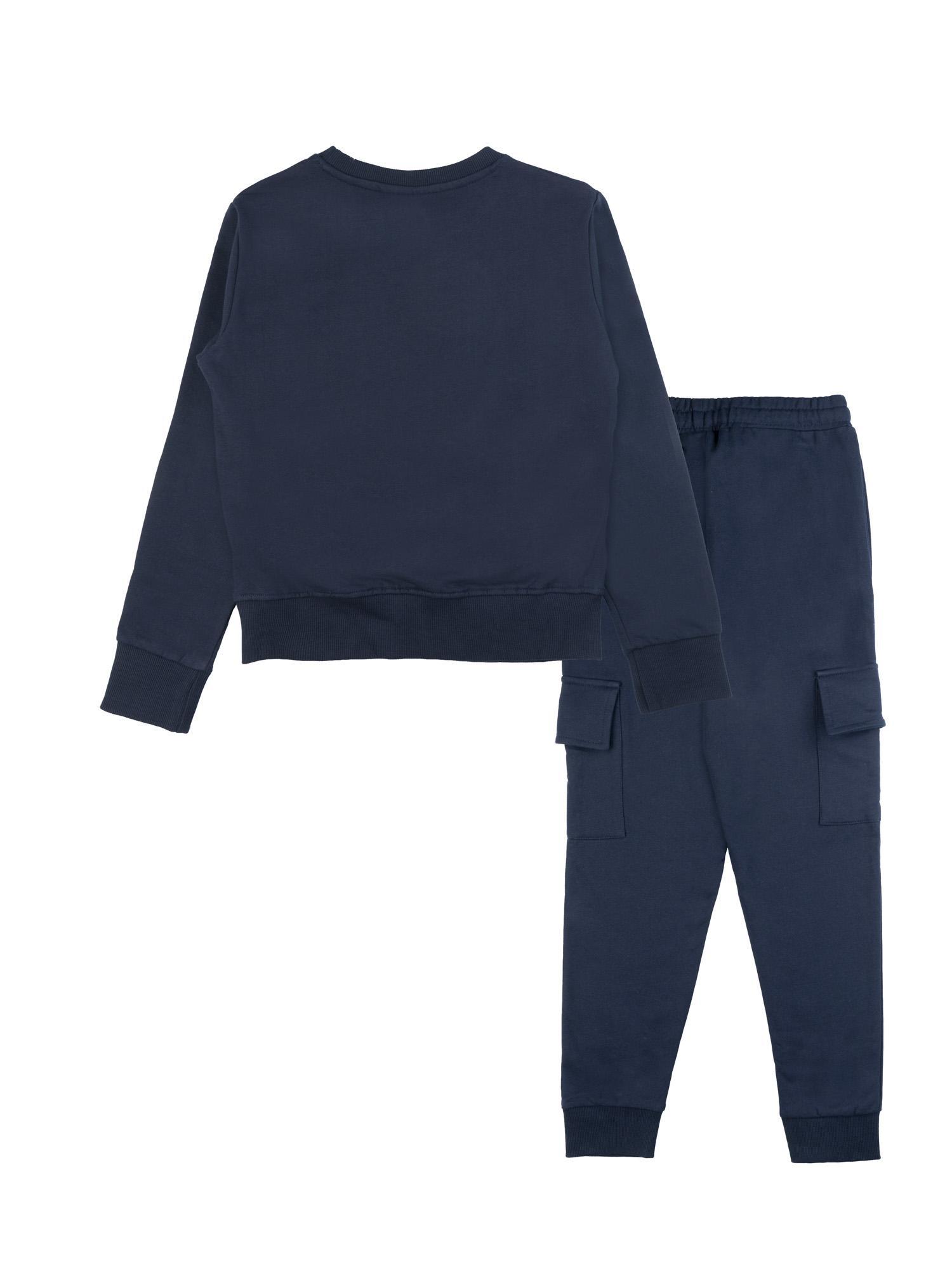 Leone 1947 Nature Mädchen Winter-Trainingsanzug mit Rundhalsausschnitt Cargohose