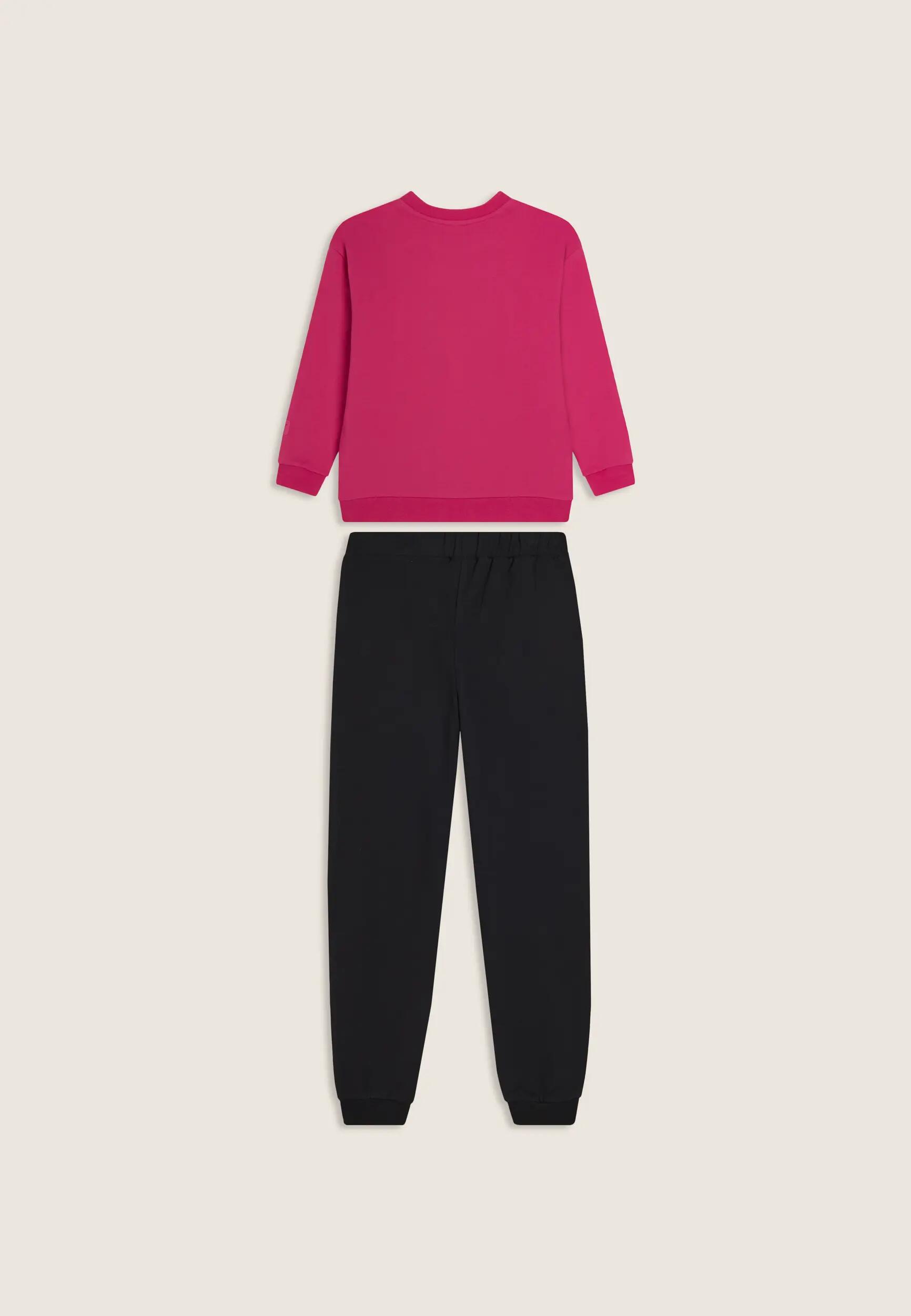 Chándal junior regular de escote redondo con pantalón con bajo de puño 2/3