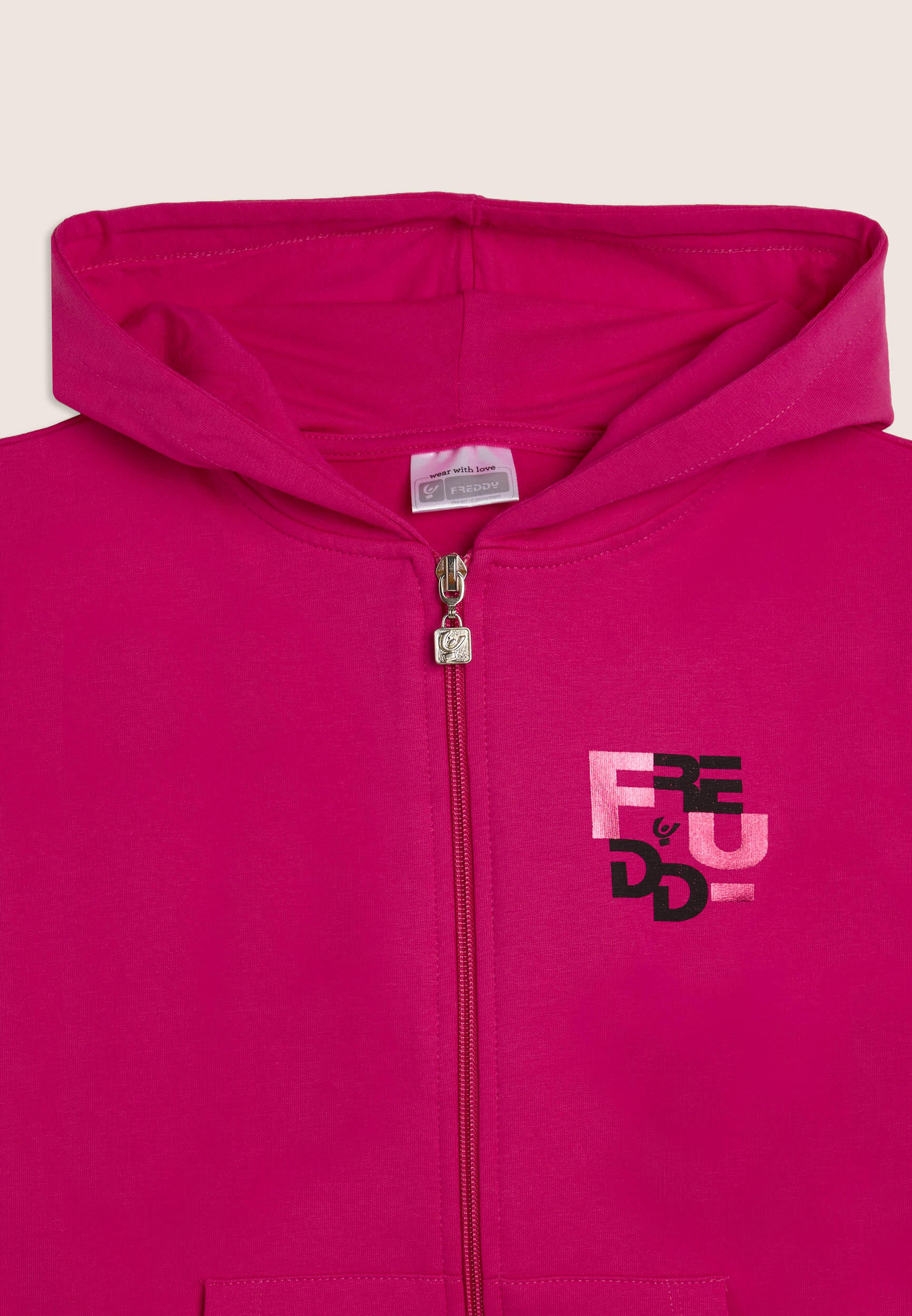 Felpa Junior oversize full-zip con cappuccio e grafica FREDDY 2/3
