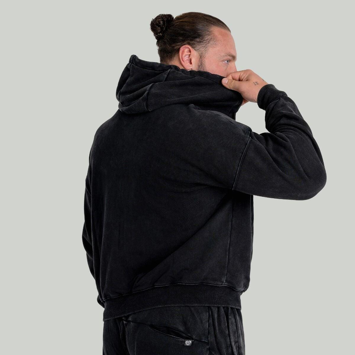 Uomo felpa con cappuccio e zip nera 3/6