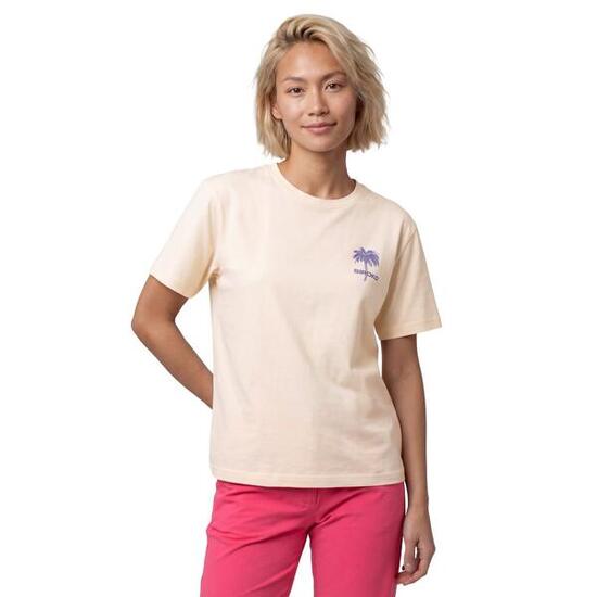 Women ’s short sleeve gravel cycling cotton t-shirt Chaser-W Sand Beige