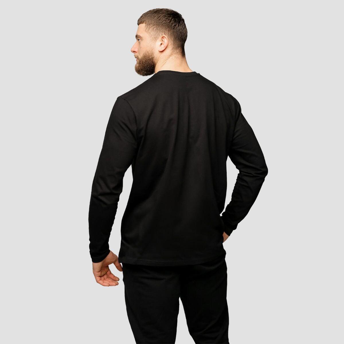 Uomo trekking maglia a maniche lunghe traspirante nera Basic 3/6