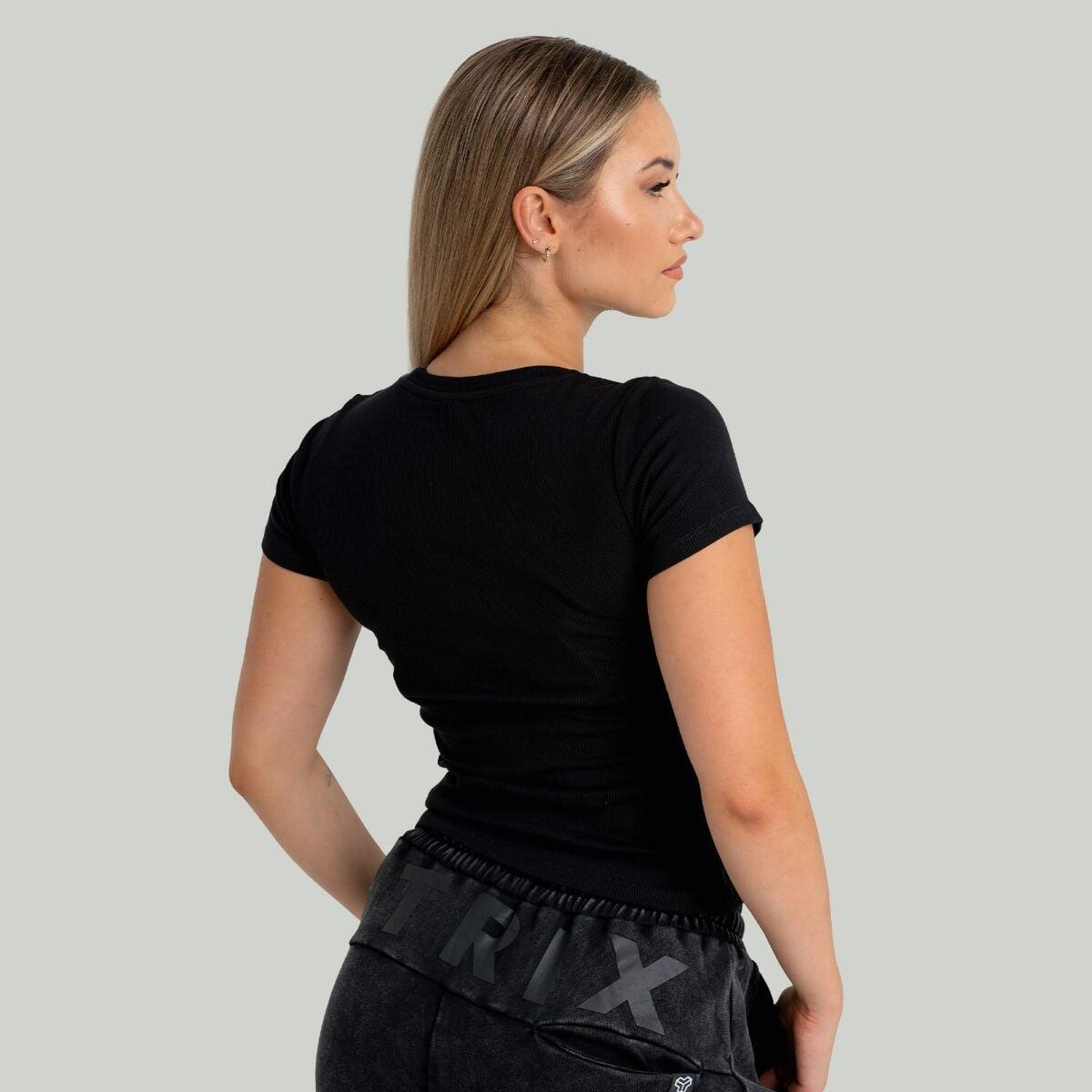 Donna maglietta aderente nera 3/6