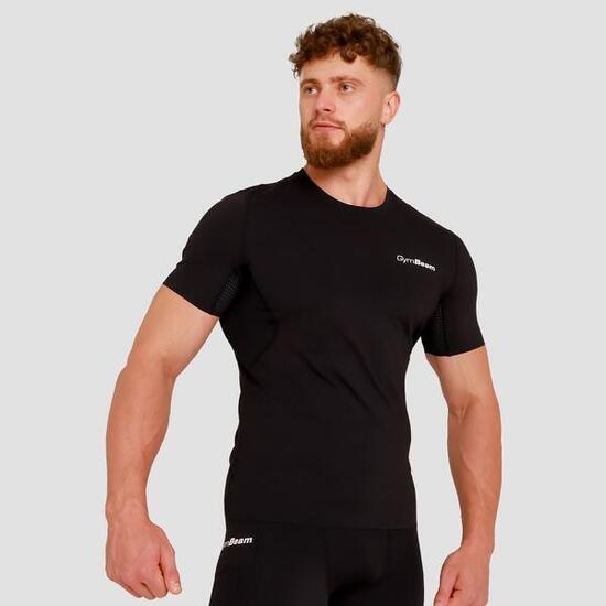 Uomo palestra t-shirt 270 GSM nera High Compression