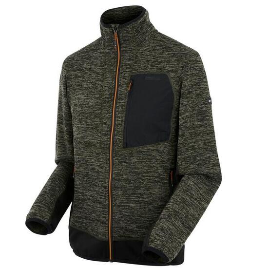 Baslinn Wärmendes Stretch-Fleece mit durchgehendem Reißverschluss für Herren
