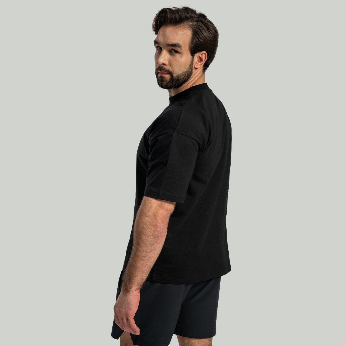Uomo t-shirt oversize cotone nera 3/6