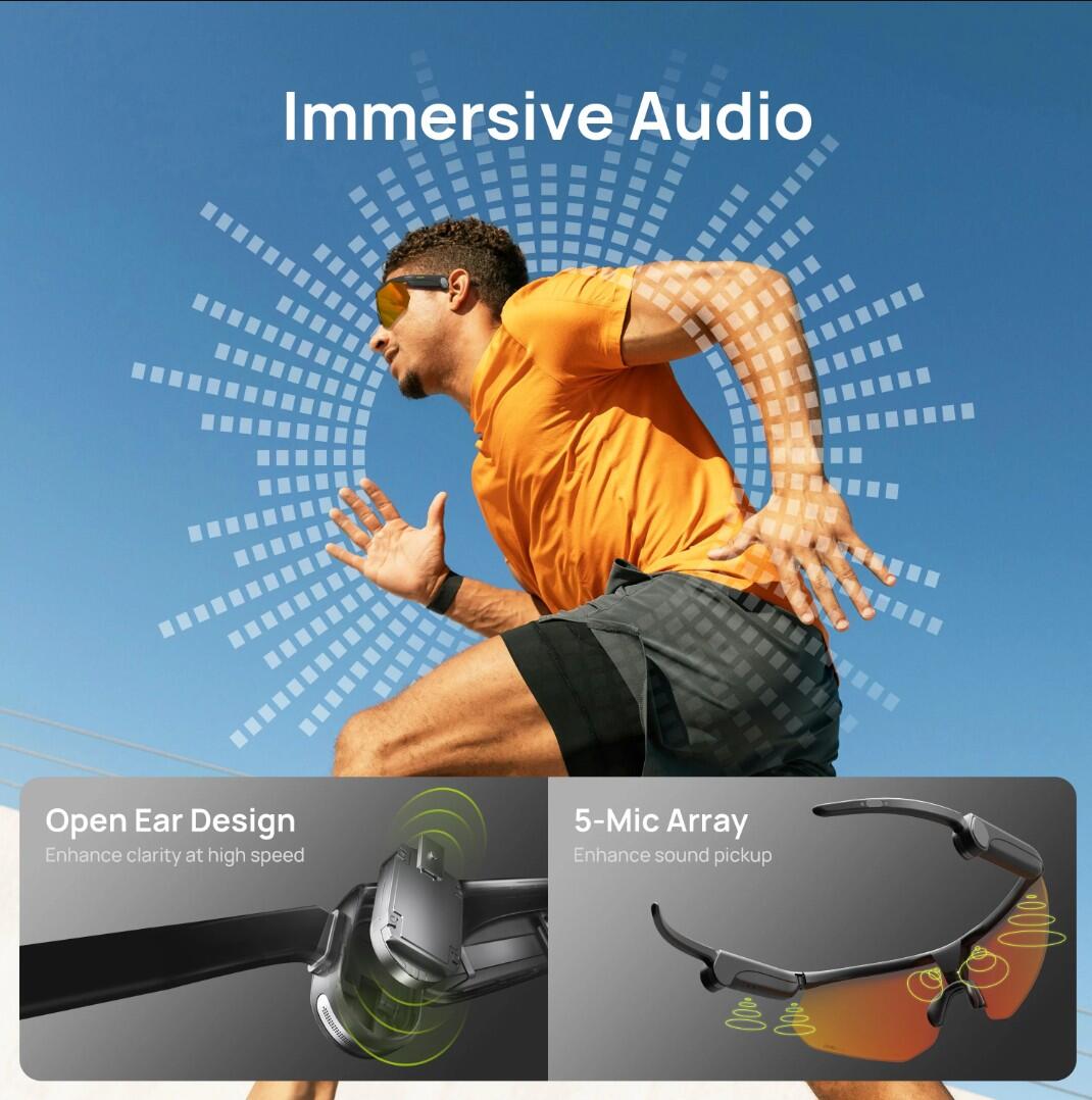 Unisex Ciclismo Gafas Inteligentes Cámara Intercom Open Ear ZEISS Ranger 2/7