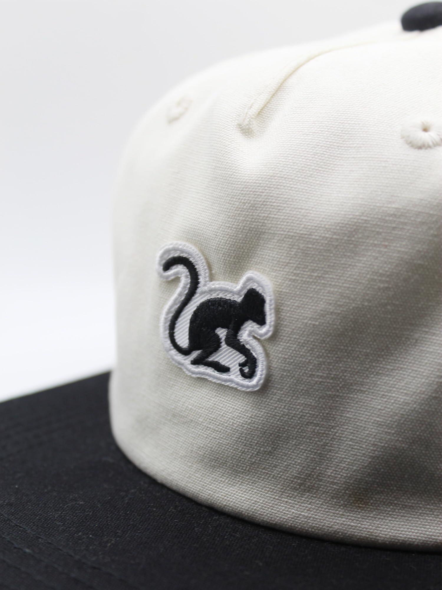 Gorra 5P Hombre/Mujer - Algodón Orgánico - Talla única (Blanco Negro) 2/5