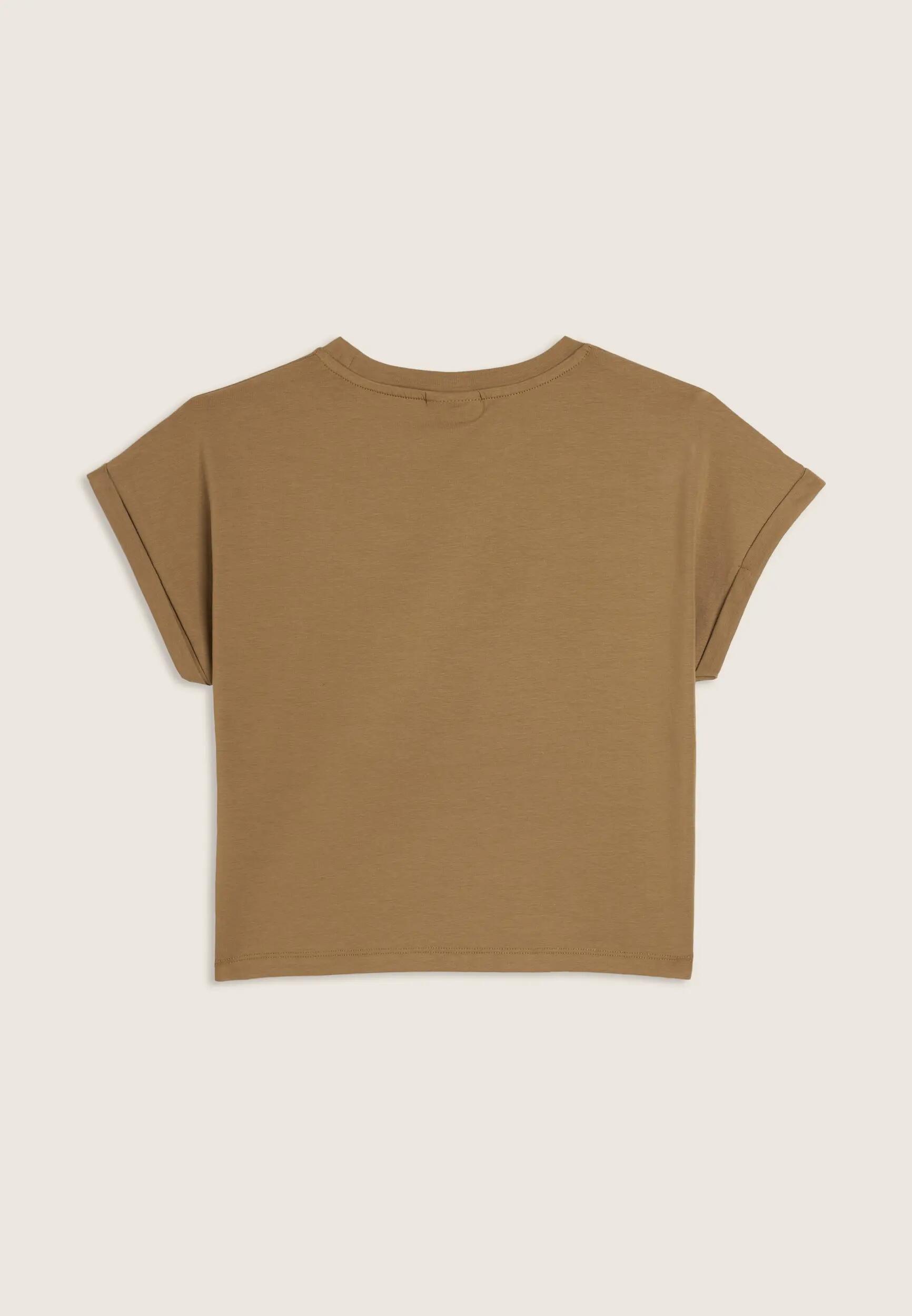 T-shirt Junior con maniche ad aletta e logo animalier e oro 2/3