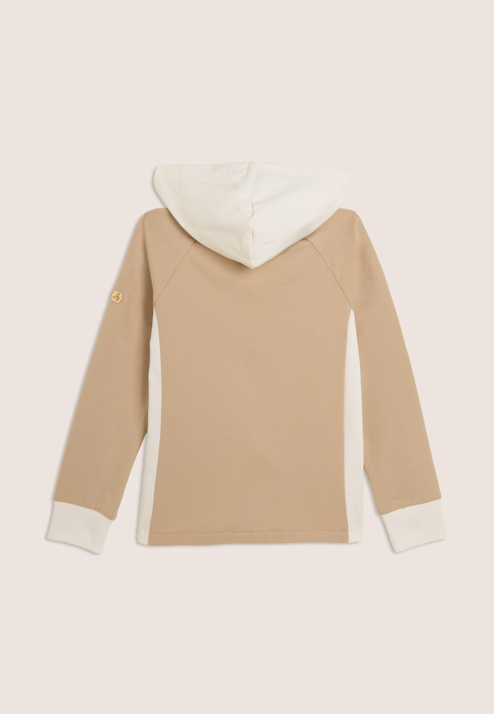 Felpa Junior color block con collo alto, cappuccio e zip 2/3