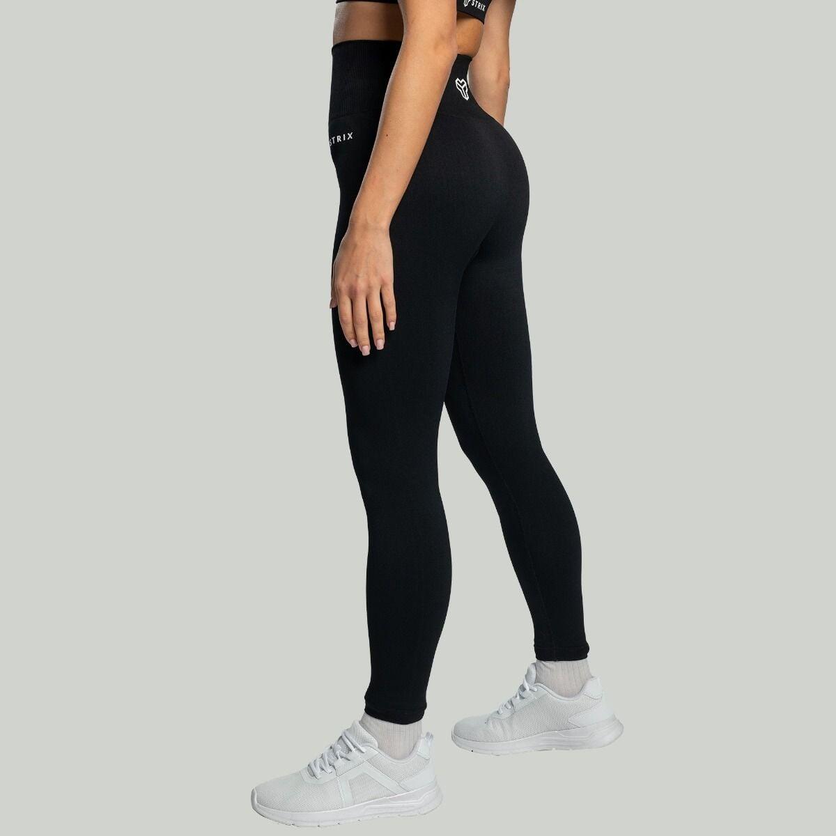 Donna palestra leggings traspiranti neri Seamless 3/7