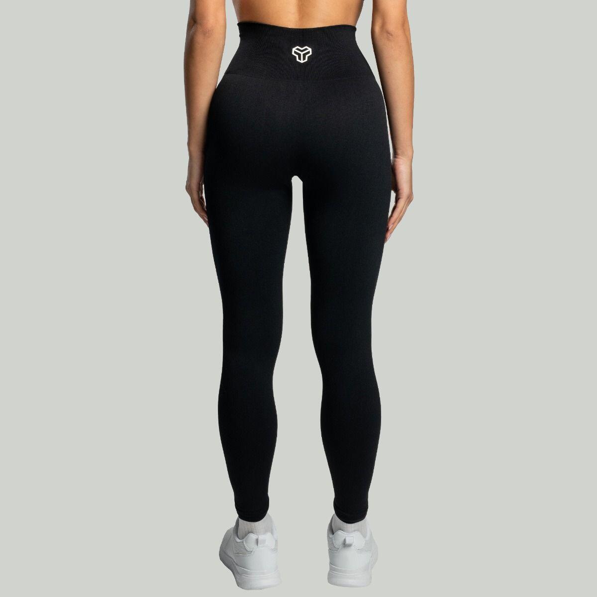 Donna palestra leggings traspiranti neri Seamless 4/7