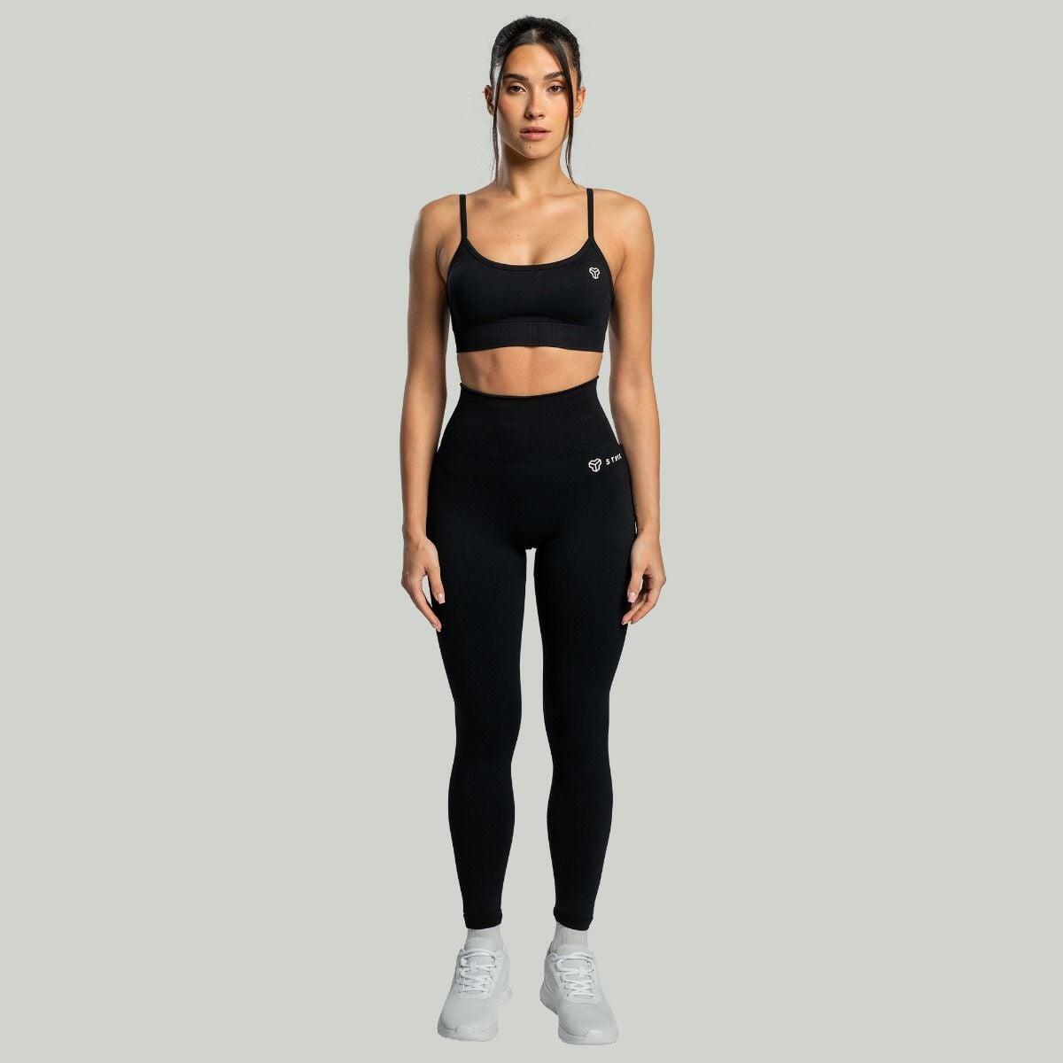 Donna palestra leggings traspiranti neri Seamless 6/7
