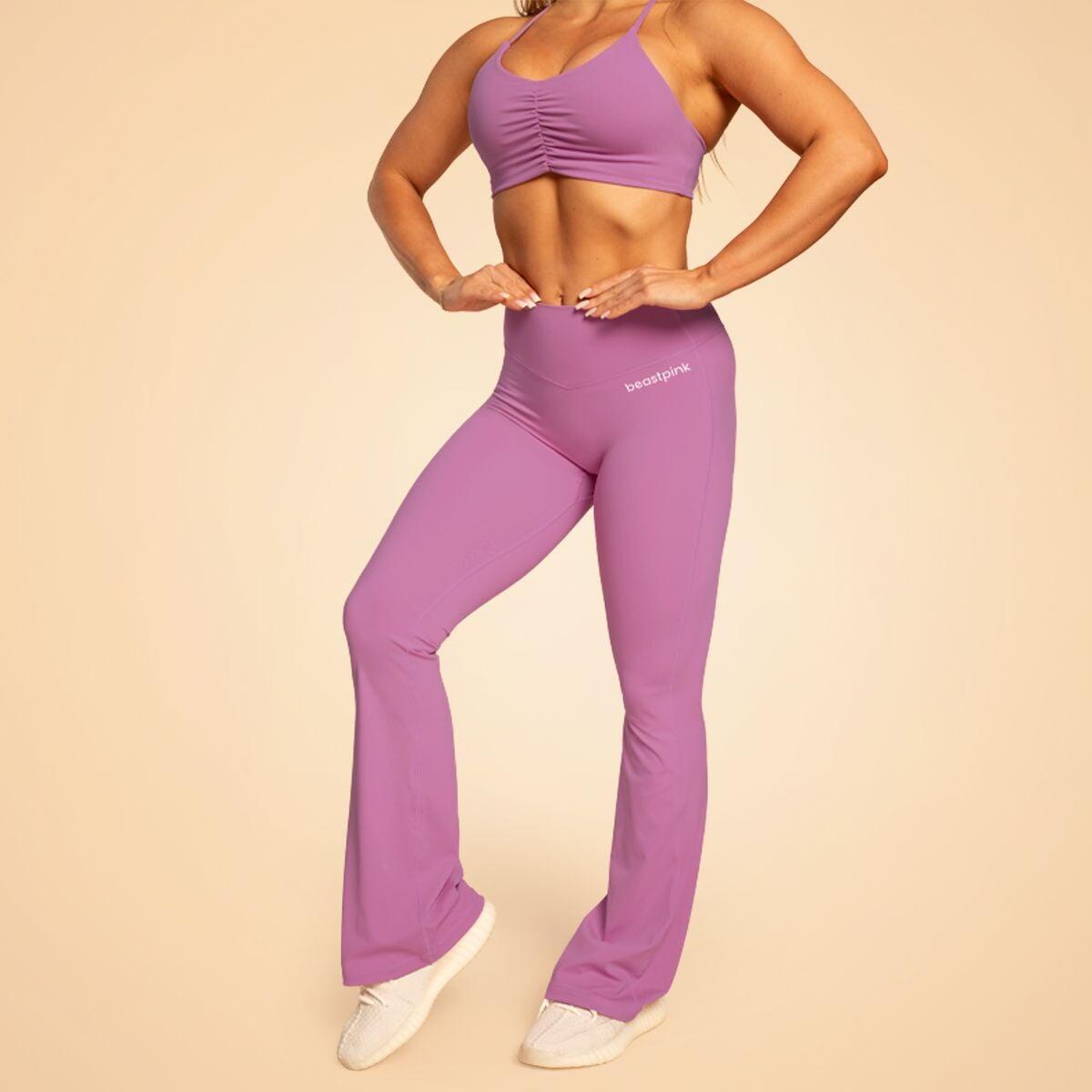 Donna palestra pantaloni estensibili viola Grace 4/6