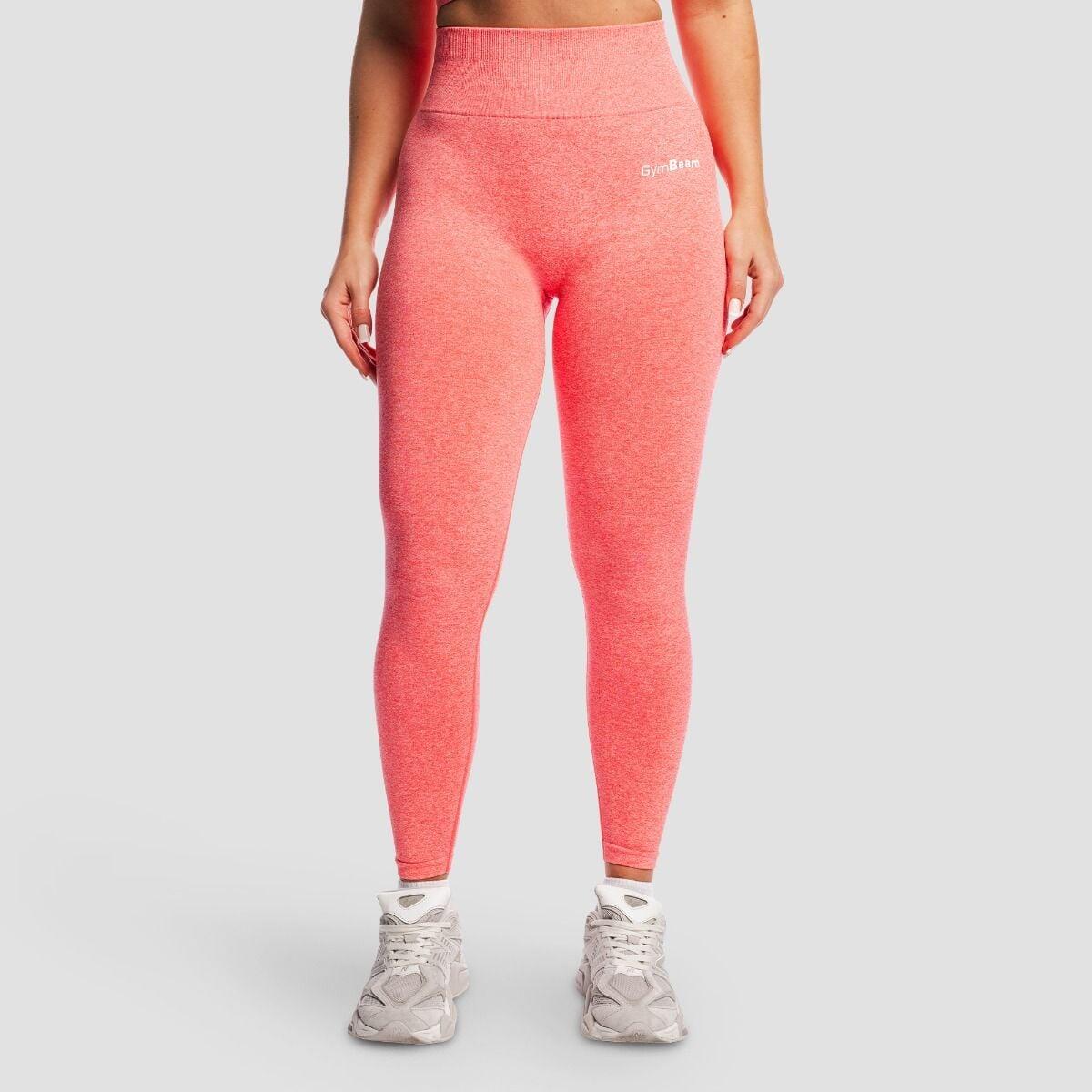 Legginsy damskie fitness bezszwowe z wysokim stanem koralowe FLO 6/7