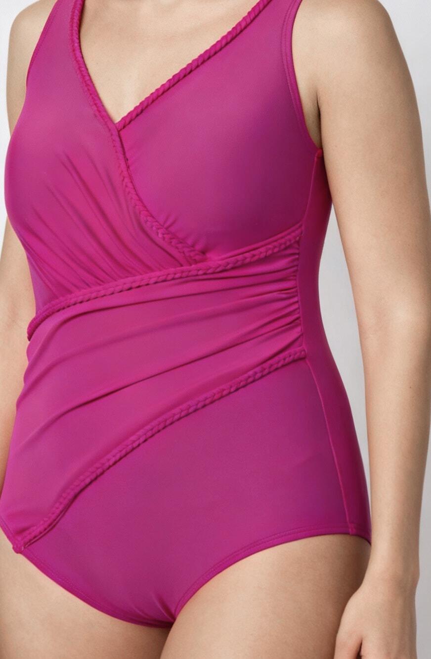 Femme Maillot de bain à bonnets souples passepoils et effet drapé 3/7
