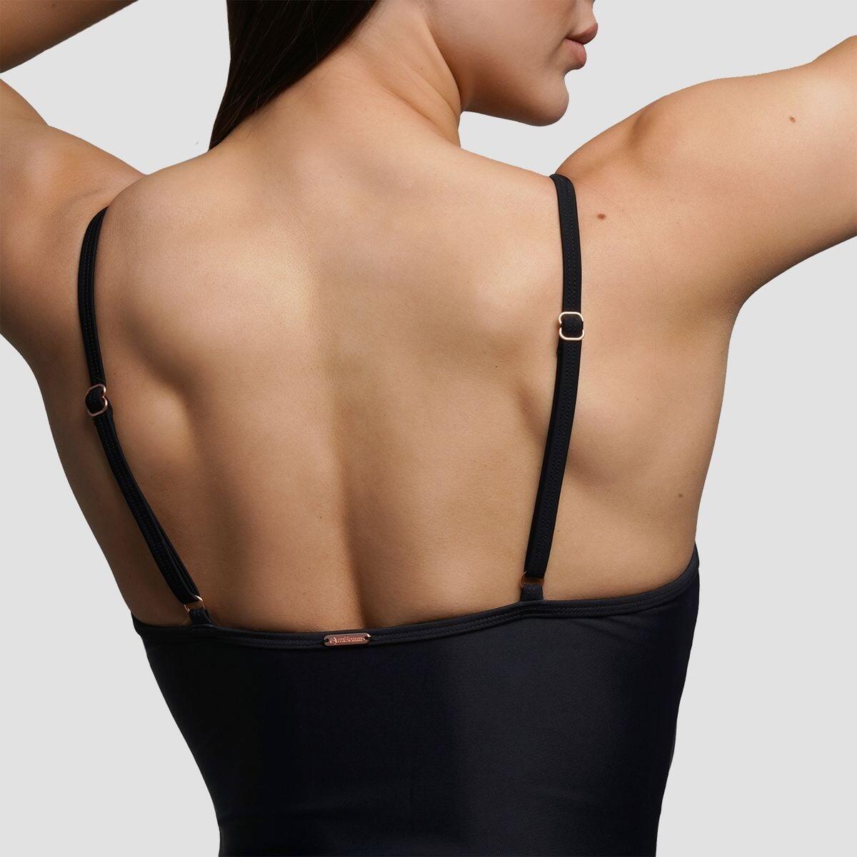 Donna nuoto costume da bagno intero asciugatura rapida nero ARUBA 3/5