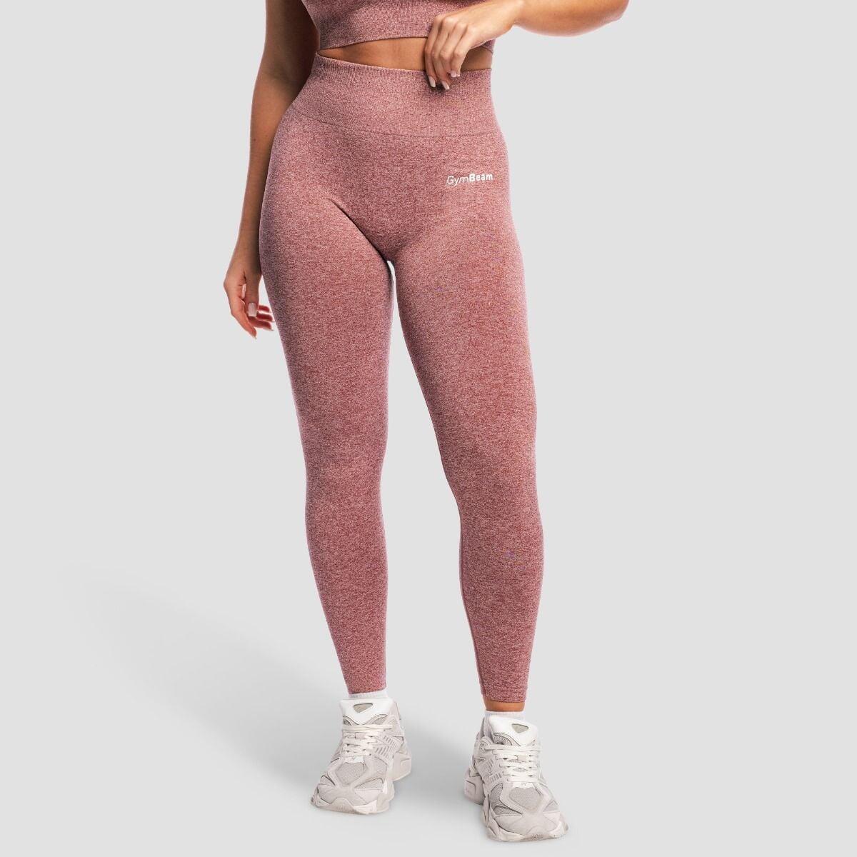 Legginsy damskie fitness bezszwowe z wysokim stanem malwowe FLO 6/7