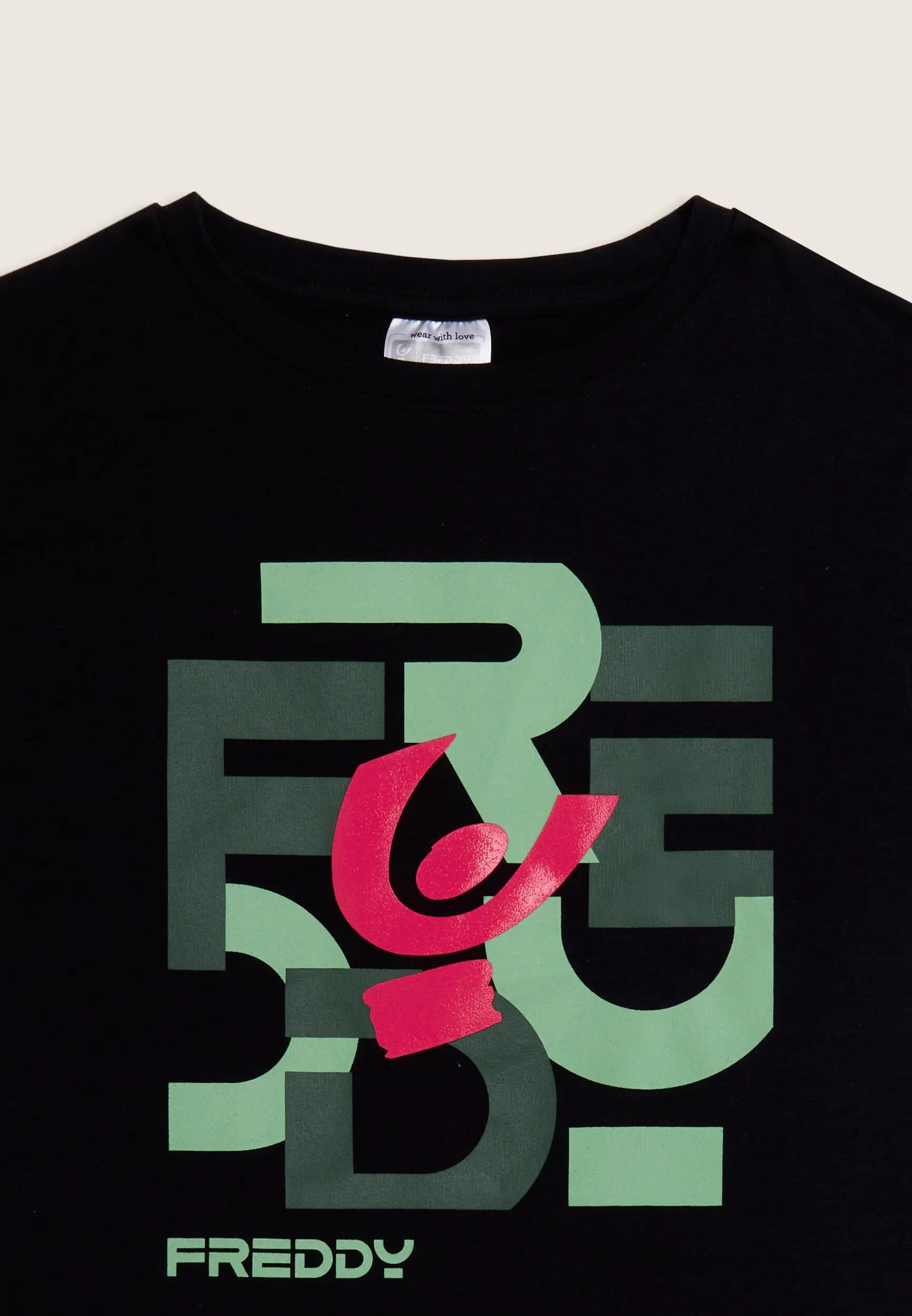T-shirt Junior à coupe classique avec graphisme FREDDY en lettres éparpillées 3/3
